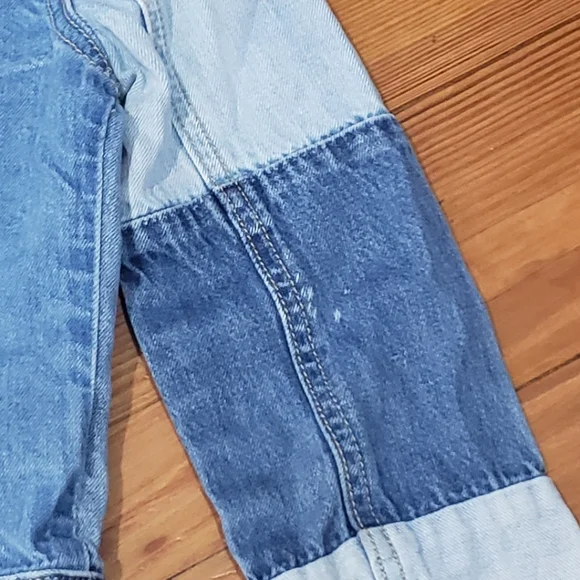 Gap Denim on Denim Patchwork Denim Jacket Button Up Little Kids L - Picture 6 of 11